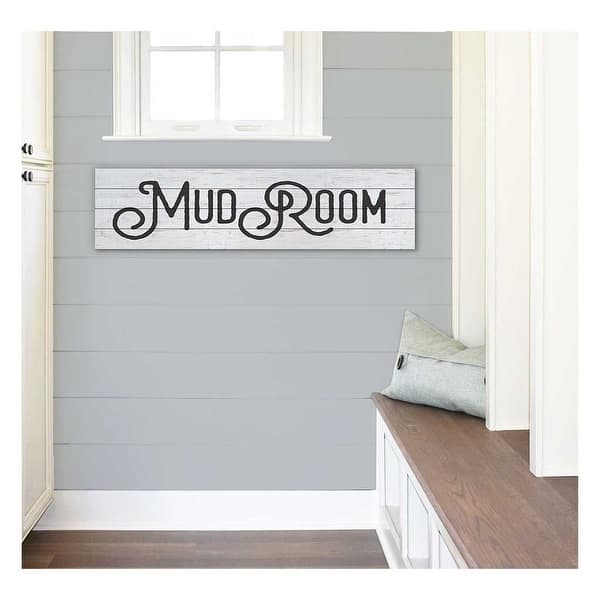 40" White and Black "Mudroom" Slat Wall Sign Bed Bath & Beyond 37384602